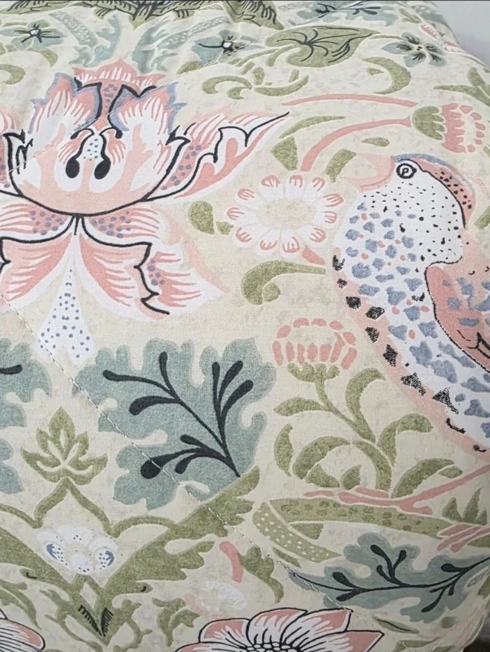 William Morris KING Strawberry Thief 3 Piece Comforter Set Designed in England